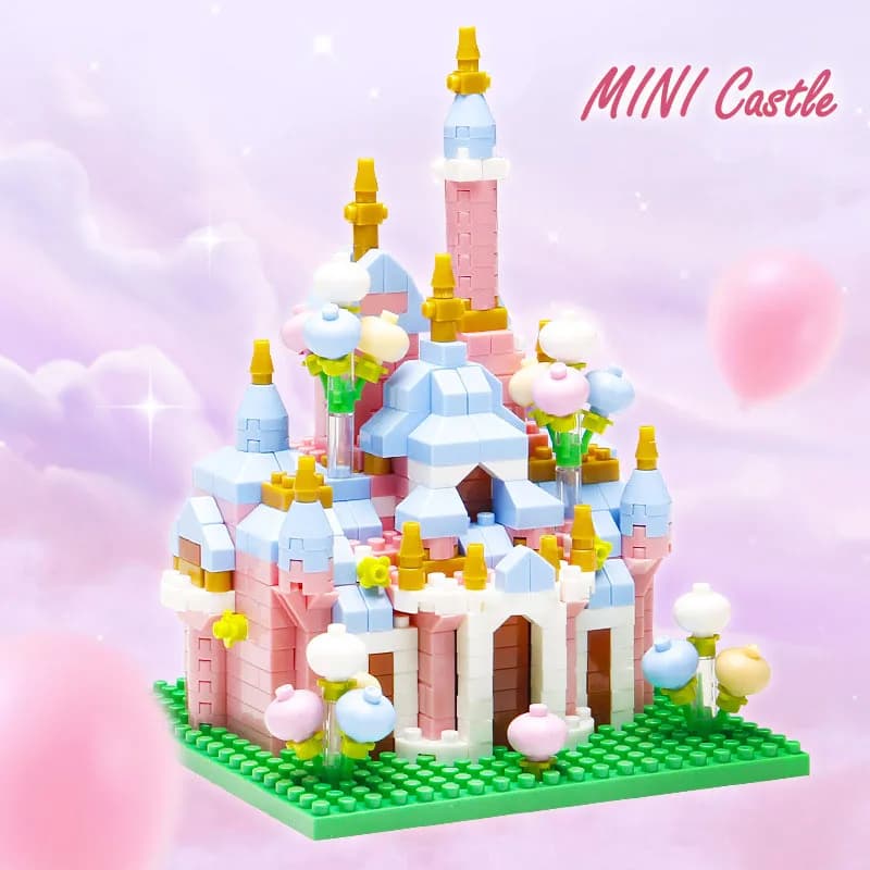 Fiaba creativa Costruisci mattoni Micro blocco di diamanti Città di fama mondiale Paese delle fate Mini Castello di principessa Nanobricks Giocattoli educativi