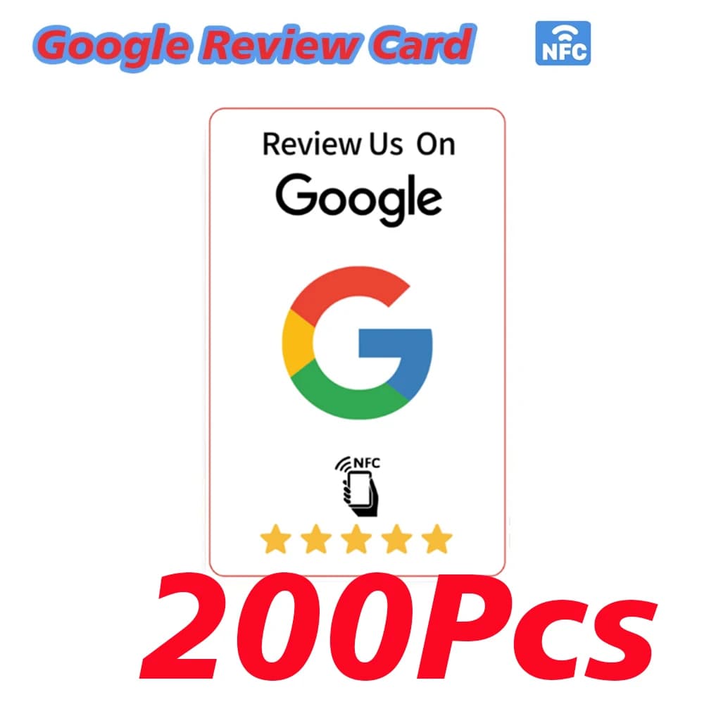 100/200 Pezzi Carte NFC Bianche per Recensioni Google, Carte Riutilizzabili per Recensioni, Risparmio di Tempo, Facili da Usare, Recensiscici su Google
