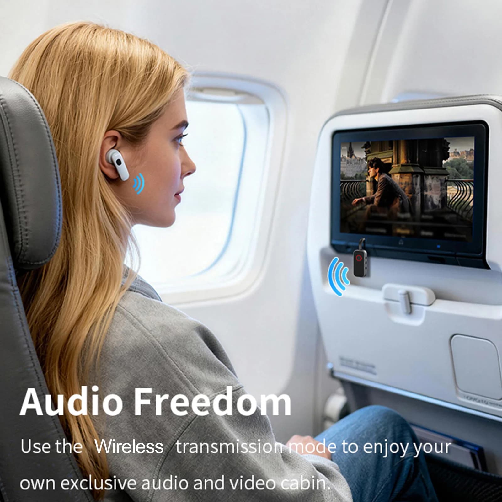 Adattatore ricevitore audio compatibile con Bluetooth 6.0 Ricevitore audio wireless 2 in 1 Aux da 3,5 mm per TV, auto, PC, cuffie, altoparlanti