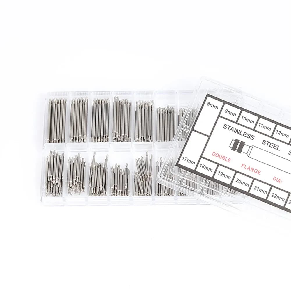 360 Pezzi/Scatola 18 Misure Barrette a Molla per Cinturini Orologi 8mm-25mm in Acciaio Inossidabile, Ricambi per Riparazione Orologi