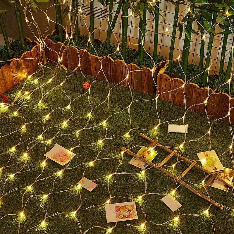 TKOH-Star Rete da pesca LED String Outdoor String Fata Luci notturne Vacanza Camera da letto Festa a casa Natale Spina europea