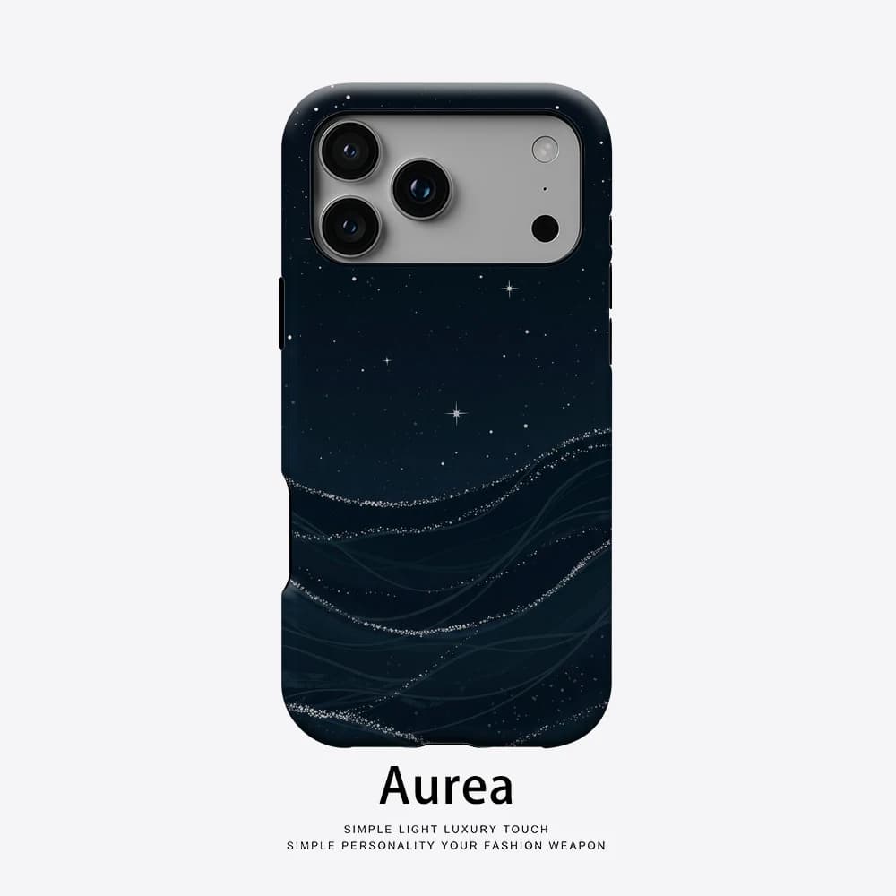 Custodia per telefono con onde notturne stellate per custodia magnetica per telefono per IPhone 17 16 15 14 13 Pro Max Plus Custodia rigida singola a doppio strato