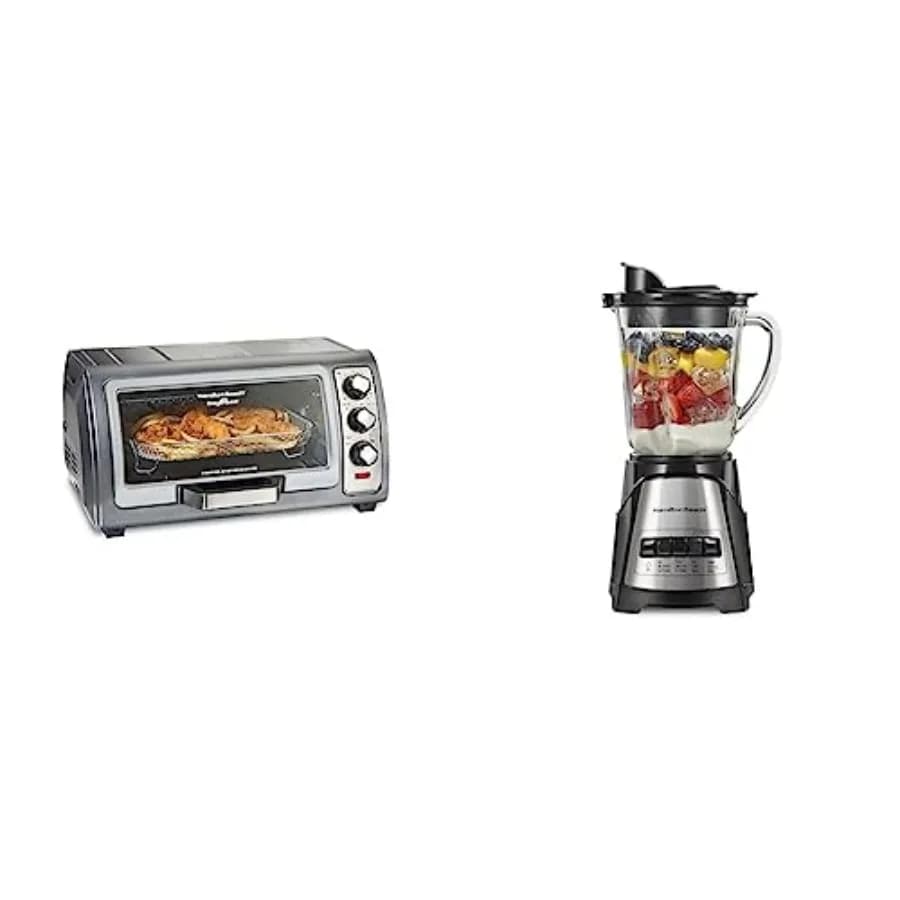 Forno Tostapane da Appoggio con Funzione Friggitrice ad Aria e Frullatore con Lame Black Ice Sabre in Acciaio Inossidabile