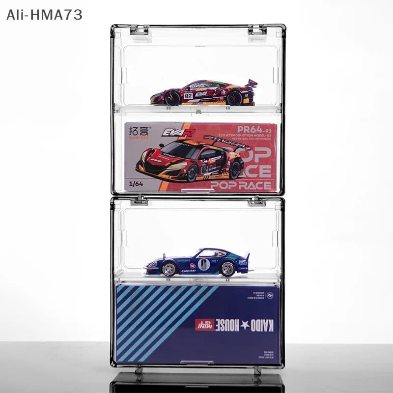 1 Set Large Capacity transparent Acrylic Display Box for Car Toys Collection Dust-proof Double Layer Storage Box Organizer