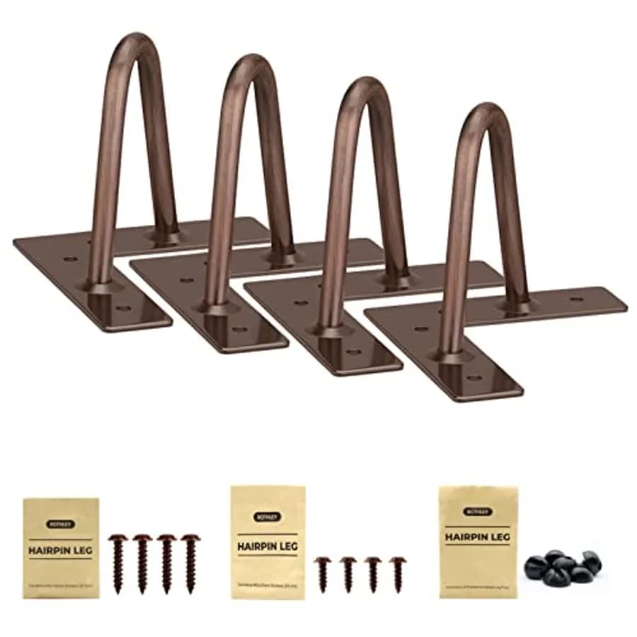 Gambe per Mobili a Forcina, Gambe a Barra Solida per Set di Mobili, Set di Gambe per Divano con Protezioni per Pavimento, Gambe per Divano, Gambe per Cassettiera, Robuste