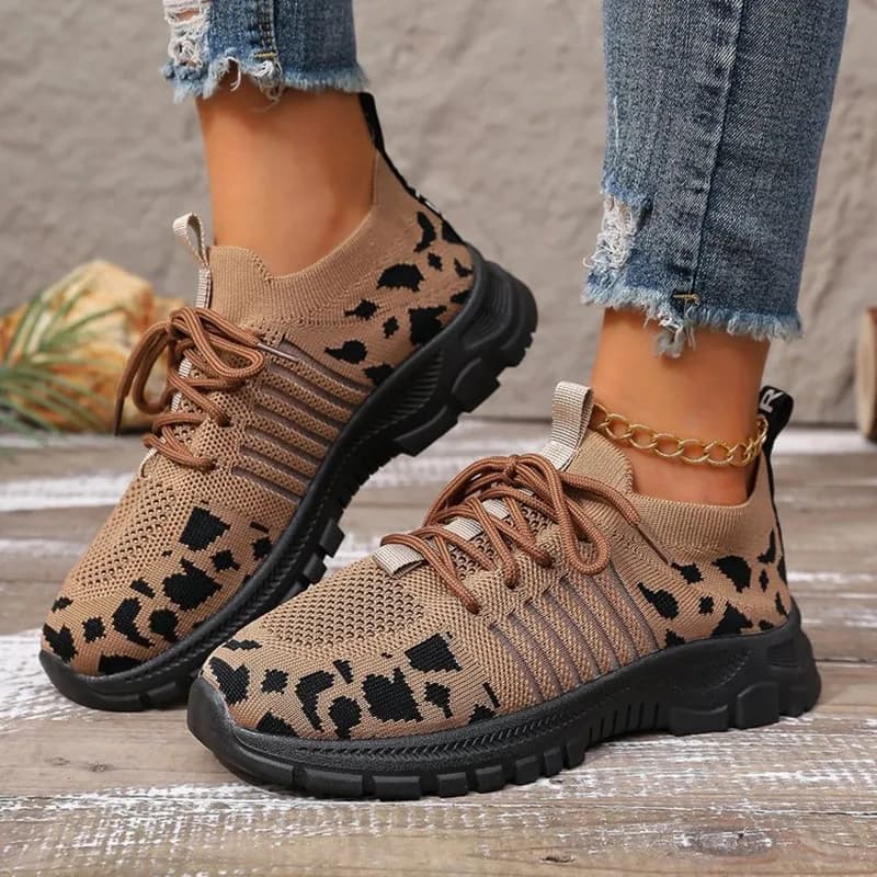 2025 Scarpe da ginnastica moda donna Trend Mocassini slip-on con stampa leopardata Comodi appartamenti antiscivolo Piattaforma casual Scarpe da donna Zapatos