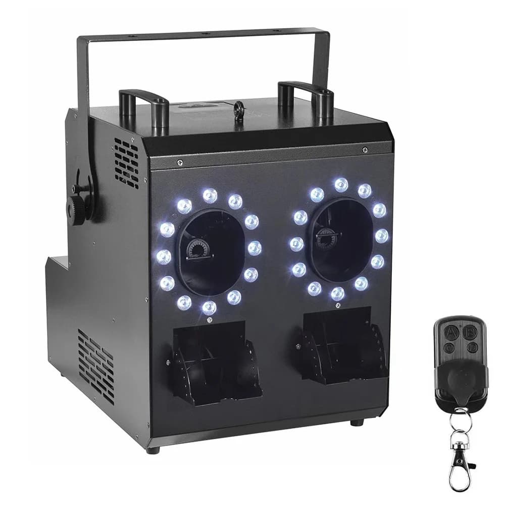 1500W Fog Bubble Machine with 24LEDs Remote RGBW Smoke Machine Stage Equipment for Parties DJ Club Birthday Wedding
