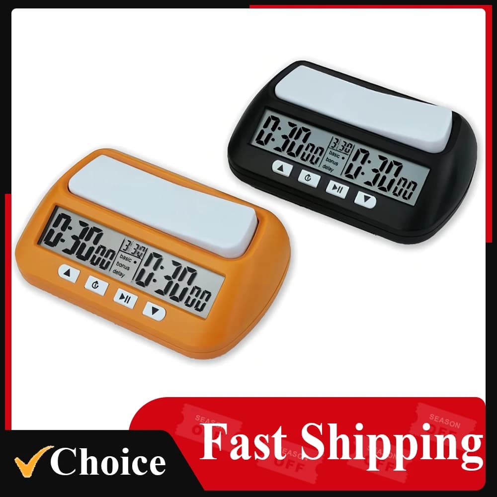 Orologio da scacchi professionale portatile multiuso 3 in 1, timer da gioco con timer per scacchi digitale