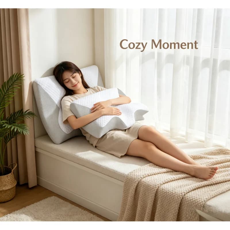 Full sleeping position ergonomic neck pillow, fit the body neck corner pillow, soft elastic support without shoulder pressure