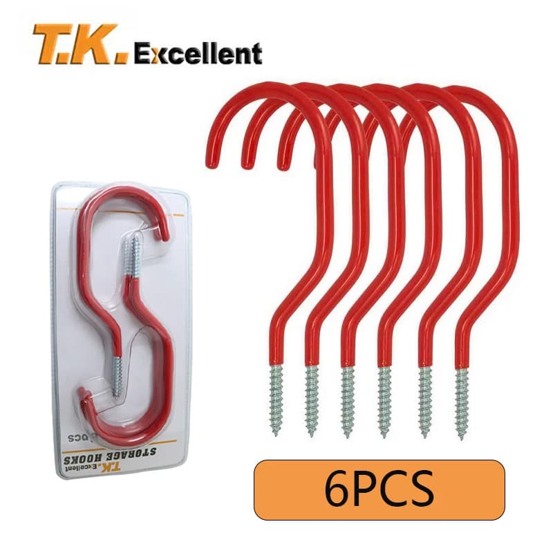 Bicycle Hanger Hooks Wall Mounted Screw-in Storage Hook Set Heavy Duty Hooks For Garage Garden Tool