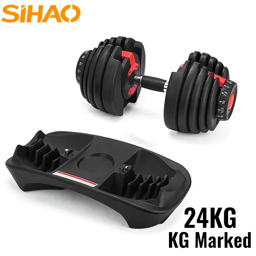SIHAO 24Kg/52.5LBS Adjustable 5-52.5LBS Fitness Training Manubri Set Sports Equipment for Health Exercise Fitness