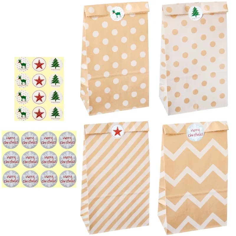 Bomboniere natalizie per gli ospiti Confezione di scatole natalizie Contenitore per alimenti Casa Shopper con sacchetti per imballaggio in carta stampata Accessori per feste