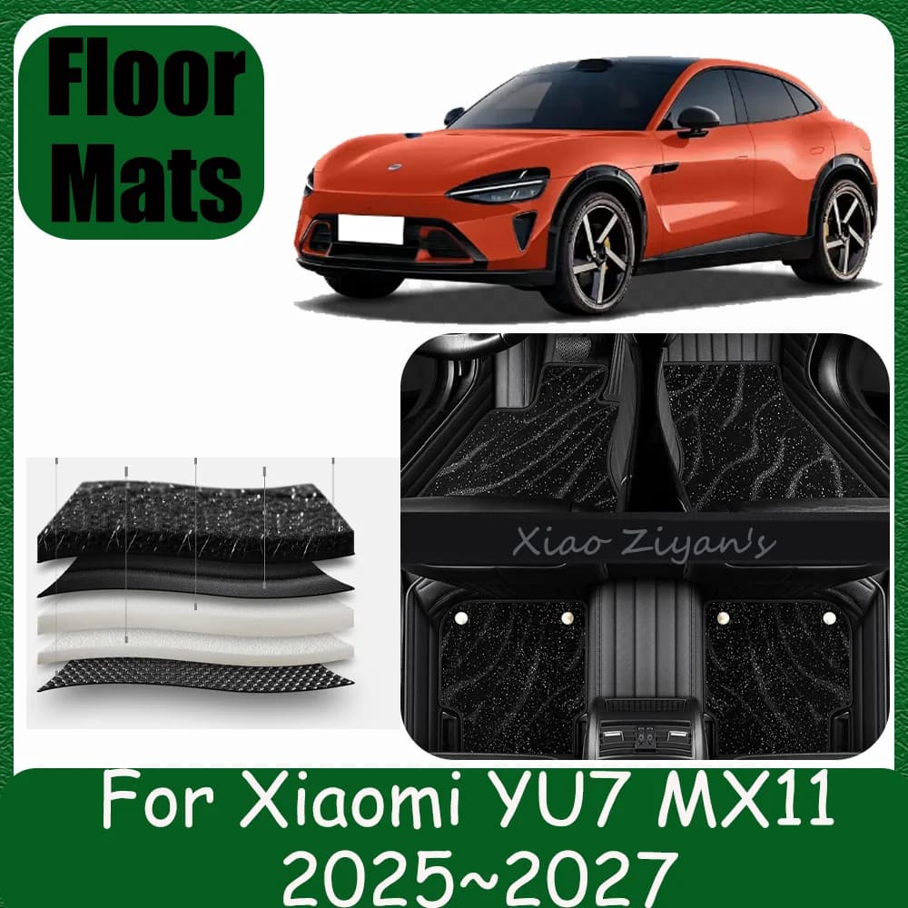 Anti-scratch Leather Car Mats for Xiaomi YU7 MX11 2025~2027 2026 LHD RHD, Carpets and Interior Accessories