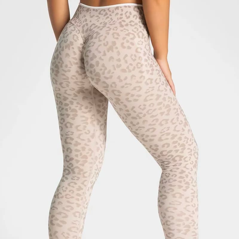 Women's Sports Shorts Leopard Print, Leggings Gym Courts Pilates Yoga Slim Fit, High Waist Yoga Pants with Scrunch Butt Effect for Fitness Training