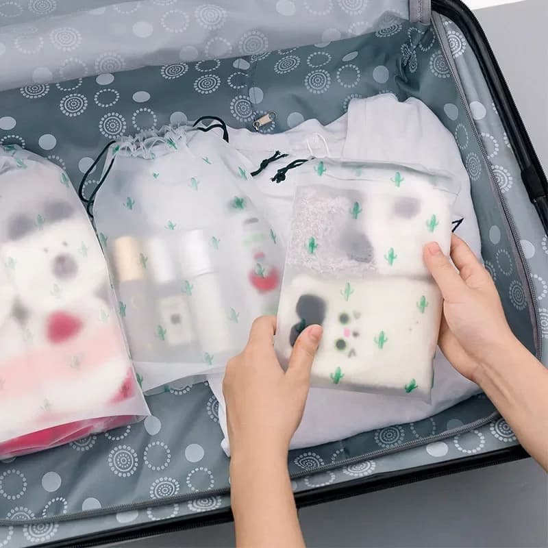 Borsa per cosmetici da donna in PVC con coulisse Cactus Borsa da viaggio per trucco Casa Neceser Beauty Borsa da toilette con coulisse Organizer