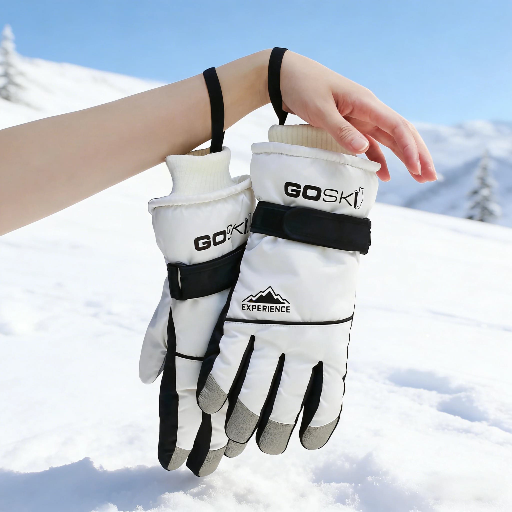 Thick Winter Warm Ski Gloves with Fleece Lining, Perfect for Outdoor Sports and Cold Weather, Ideal for Skiing and Cycling