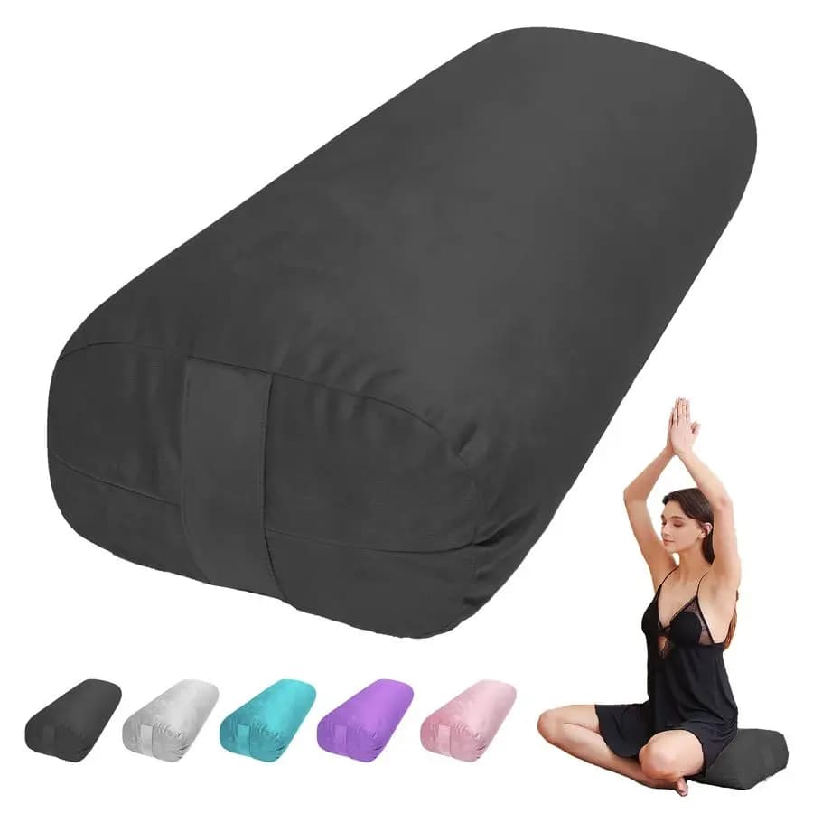 Bolster cushion for restorative yoga and Yin, meditation cushion with velvet coating, rectangular