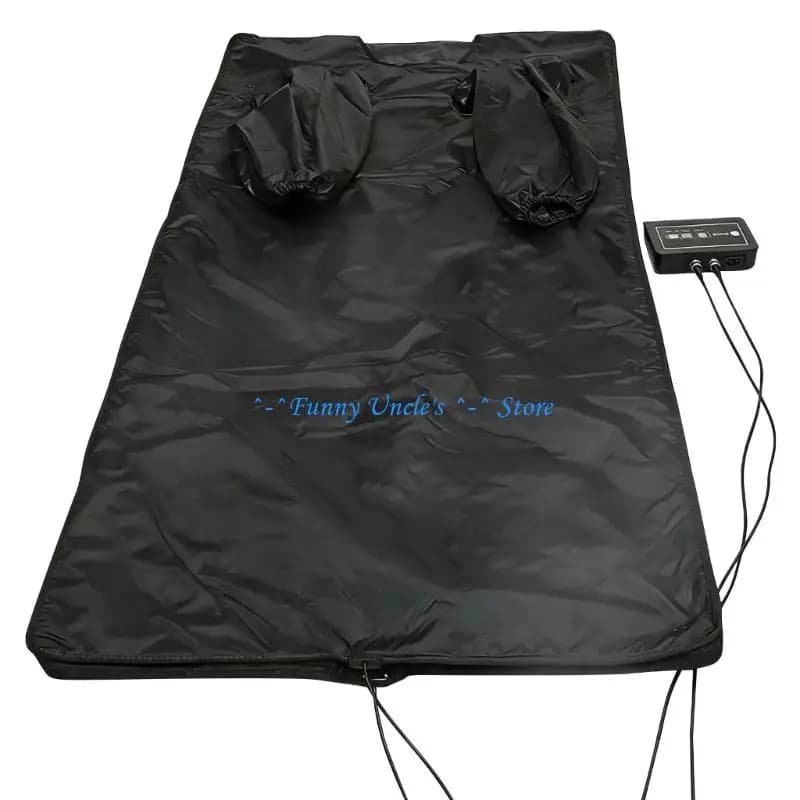 E7CD Rilassante sauna riscaldamento terapia avvolgente coperta da sauna pieghevole portatile con cerniere fori per le braccia il
