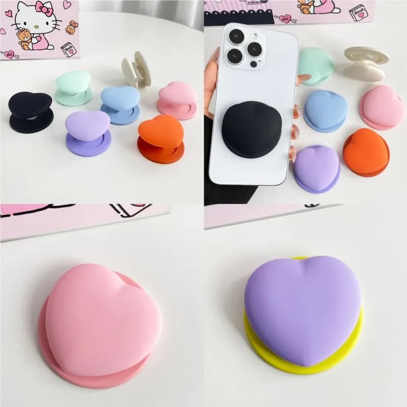 Love Heart Cute Cartoon For Magsafe Phone Magnetic Griptok Stand For iPhone 18 17 Funny Foldable Wireless Charging Case Holder