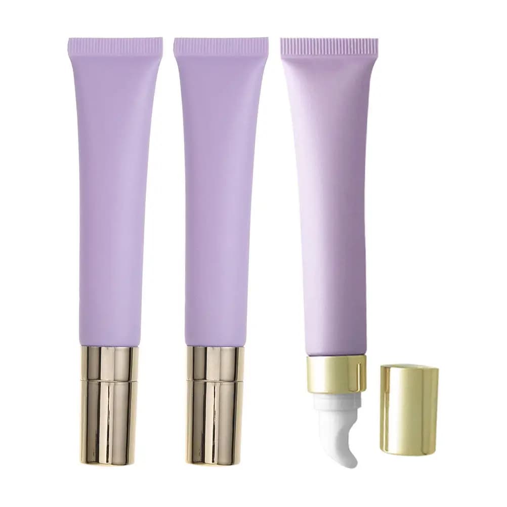 Flacone per crema per gli occhi da 3 pezzi con testina massaggiante, tubo portatile ricaricabile per la cura della pelle, olio essenziale, profumo, viaggio, uso quotidiano