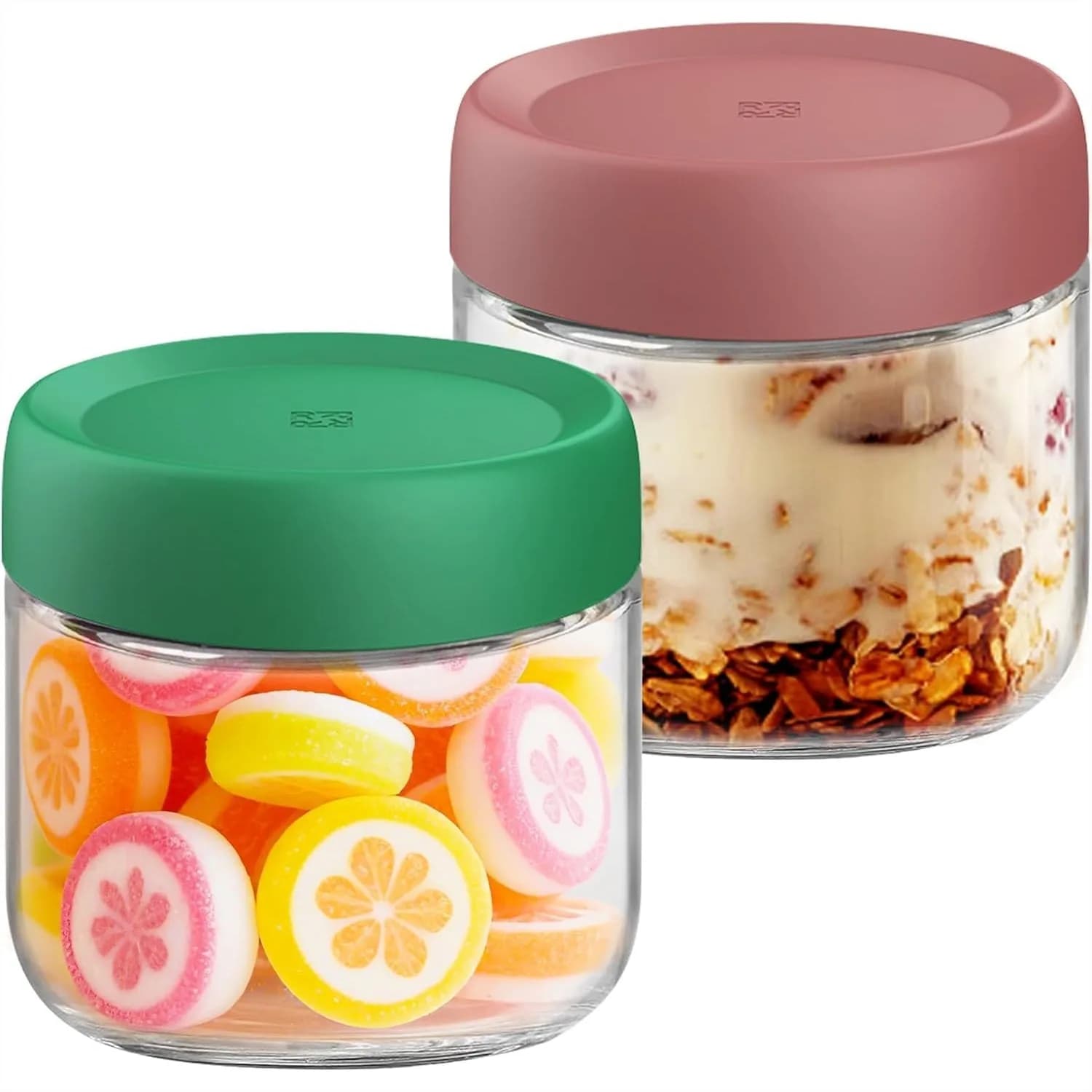 Contenitori per Overnight Oats da 10oz con Coperchi, Set da 2 Barattoli in Vetro Ermetici per Preparazione Pasti, Anti-perdita, Lavabili in Lavastoviglie e Adatti al Congelatore