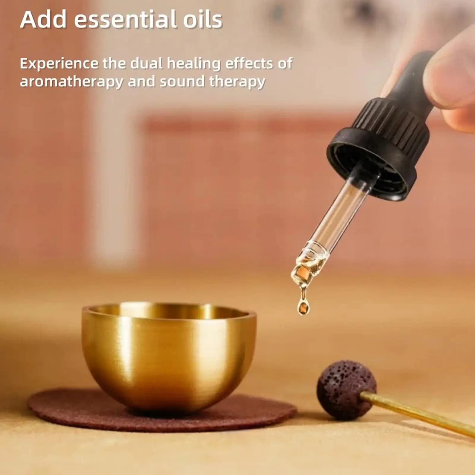 Portable Mini Meditation Singing Bowl Set Hand Made Brass Sound Bowl with Cushion and Mallet for Yoga Practice
