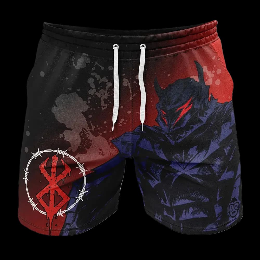 Bandai Struggler Berserk Anime Sports shorts for adults and children with full print, summer bath shorts, soft, comfortable and light, fast drying