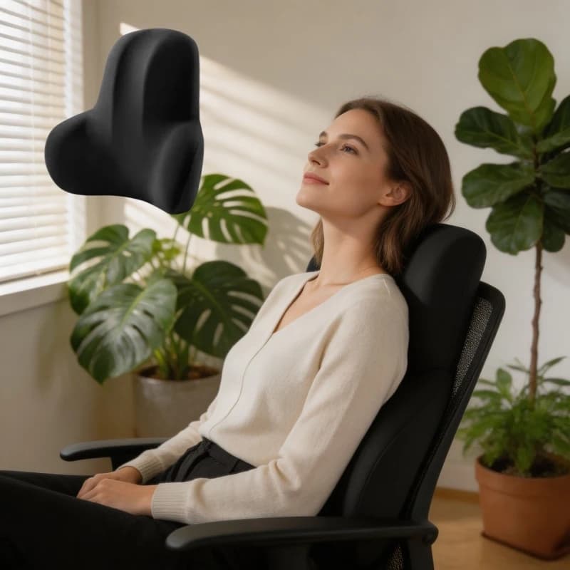Cuscino di Supporto per Collo e Lombare, 2 Pezzi, in Memory Foam per Auto, Poggiatesta e Schienale