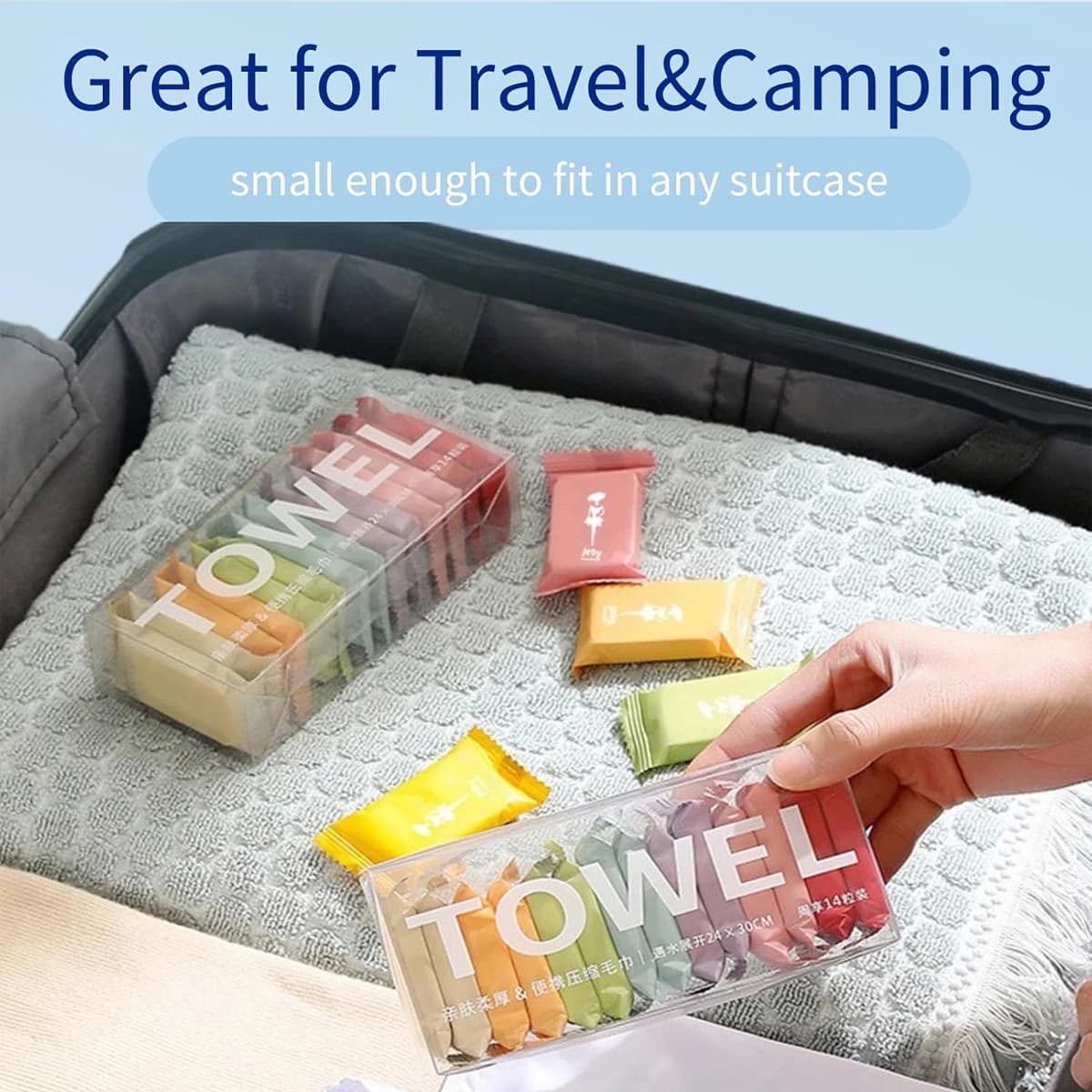 7/14pcs Compressed Towel Set Disposable Travel Face Towel Suitable For Outdoor Travel Hotel Individually Packaged Non Irritating