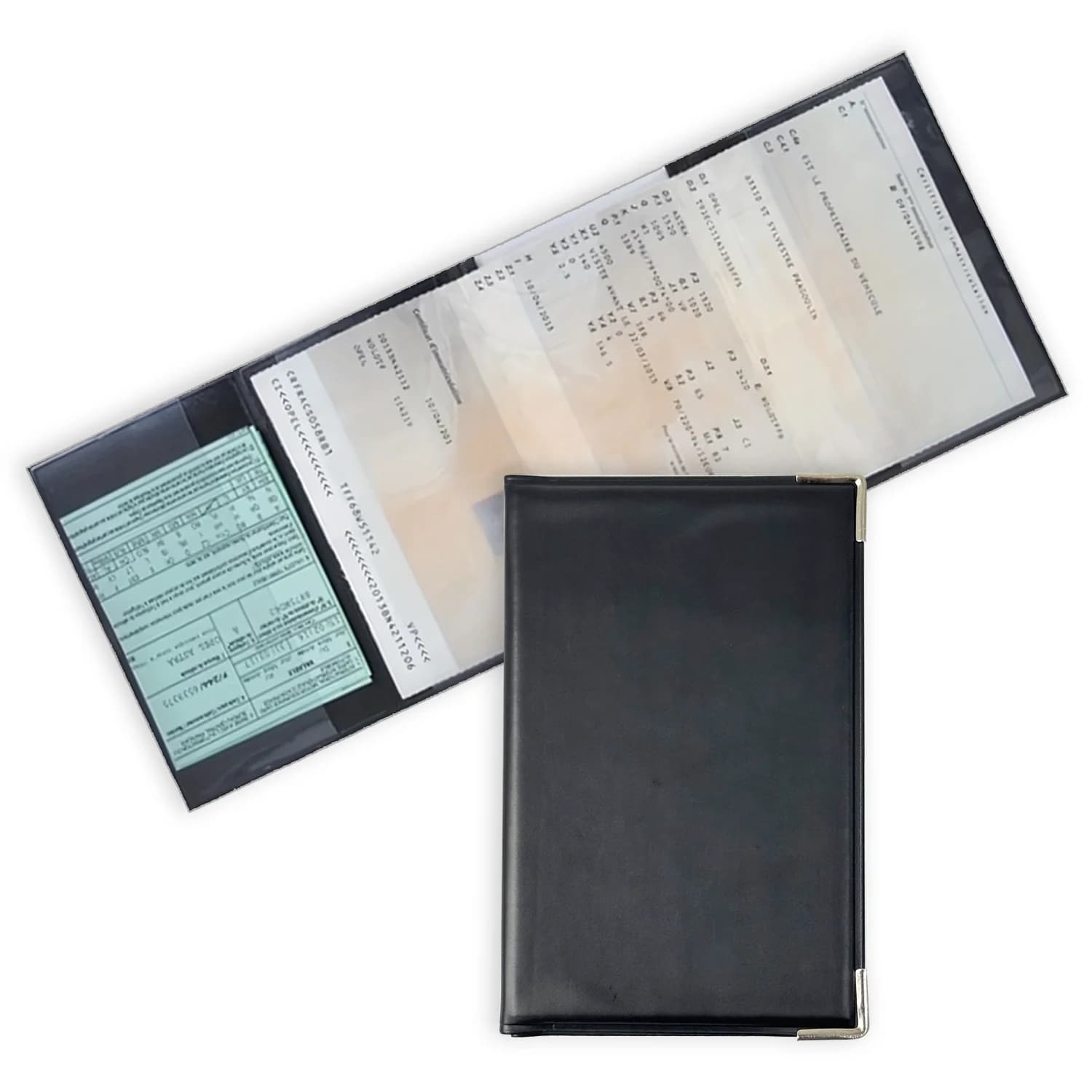 Porta Carte a 4 Scomparti, Porta Documenti per Veicoli, Porta Patente Portatile per Auto e Moto, Essenziale per Viaggi e Affari