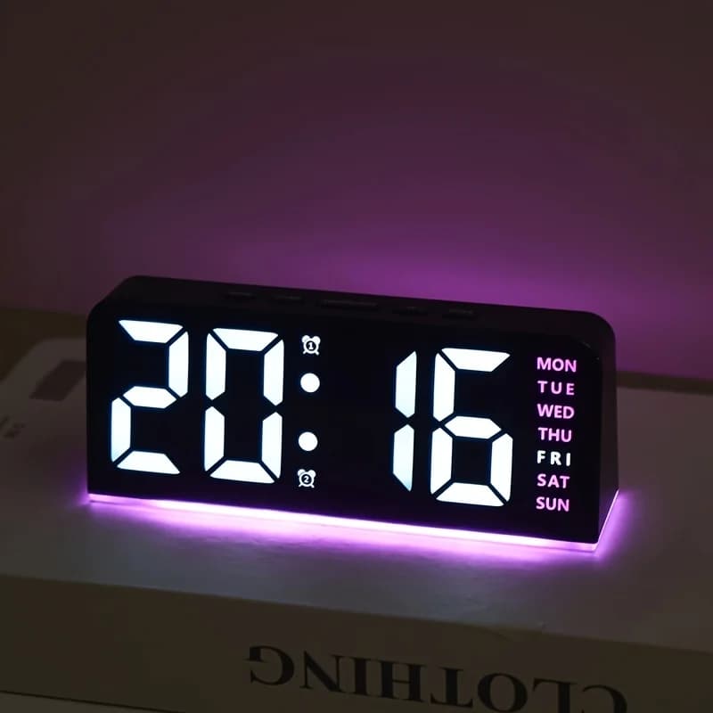 Nuova Sveglia Digitale LED da Tavolo con Luce Notturna, Display Ora e Temperatura, Retroilluminazione e Funzione Snooze - Arredamento Moderno