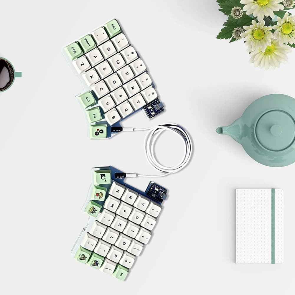 Hot Swap Split-layout Keyboard Wired Ergonomics Key Board Programmable Keyboards Support QMK/VIAL Customized PC Gamer Accessorie