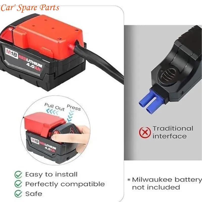Cavo jumper Y4UA per batteria litio da 18 V, cavo avviamento per batteria per auto calibro 8, cavo avviamento