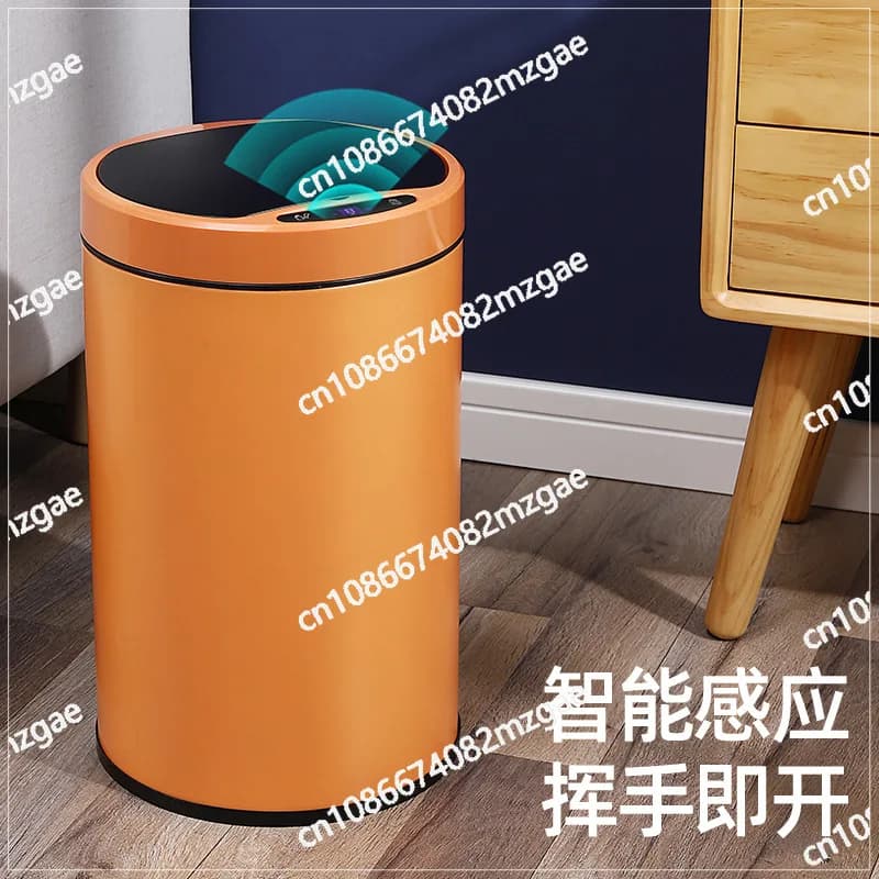 Cestino Intelligente Elettrico con Coperchio per Bagno, Design Semplice e di Alta Gamma, con Sensore Automatico, per Soggiorno e Casa