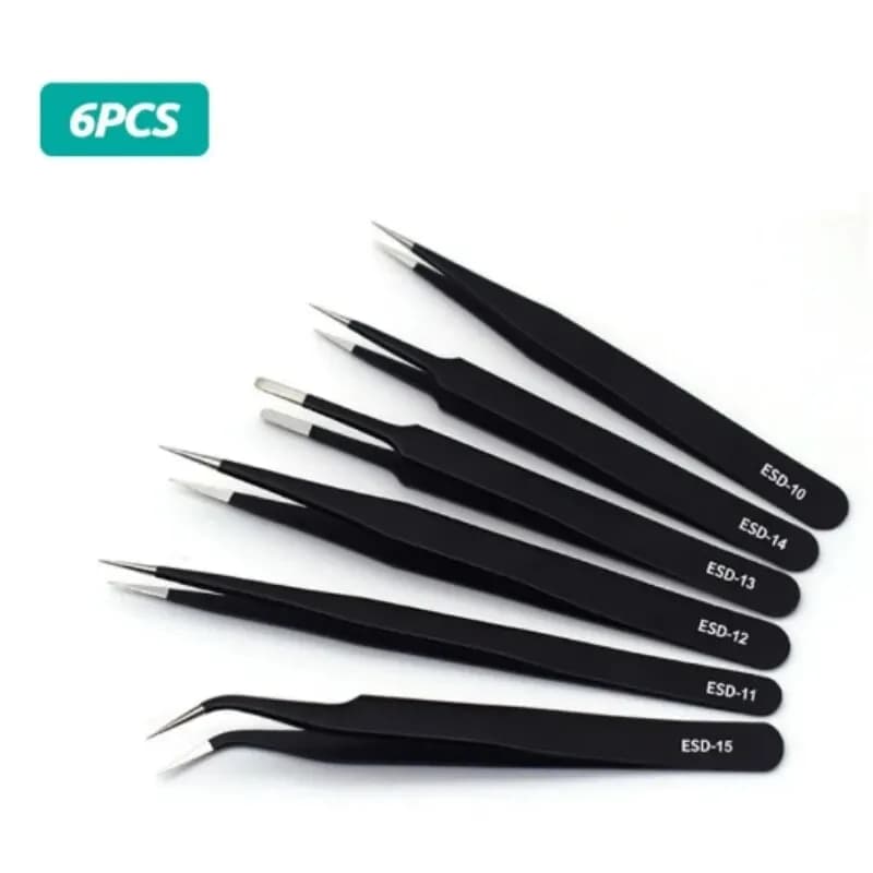 Pinzette nere dritte curve in acciaio inossidabile per nail art con strass, strumento per la raccolta di paillettes, perline, set di utensili manuali