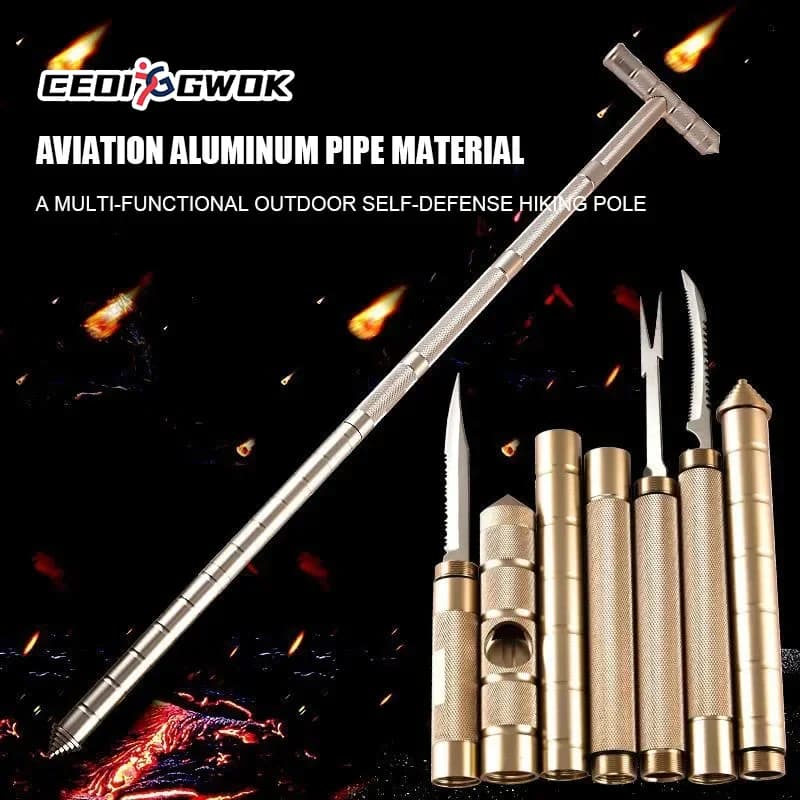 CEOI GWOK Multifunctional outdoor equipment Detachable walking pole - Trekking poles for hiking mountaineering perfect