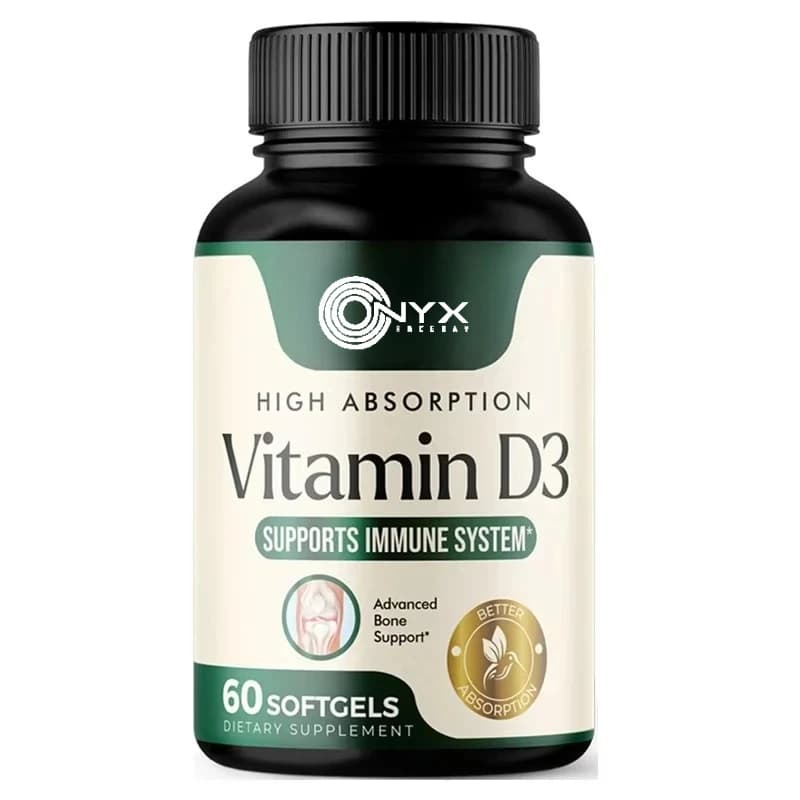 Integratore a capsule molli di vitamina D3 5000iu (125 mcg) per supporto per la salute delle ossa, dei denti, dei muscoli e dell'imuni - non OGM, senza glutine