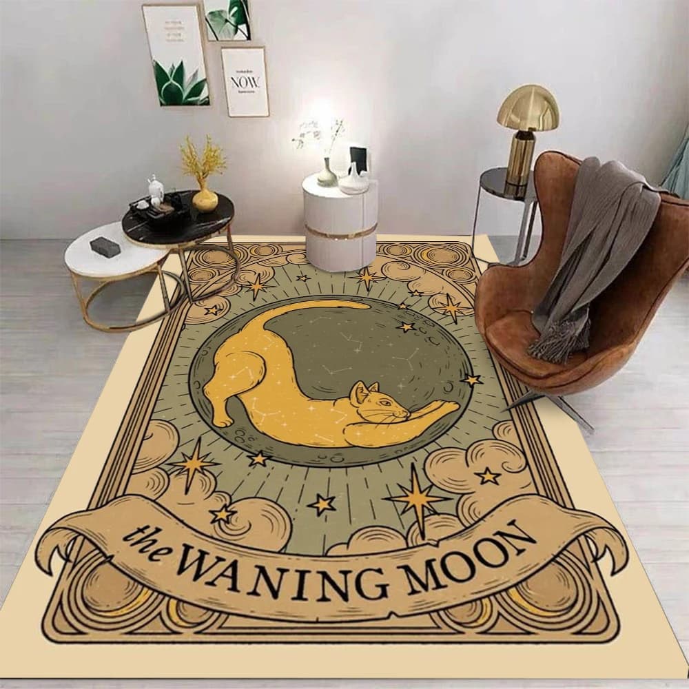 1pc Tarocchi di gatto in bianco e nero Tappeto Art Design Tarocchi Tappetino Divinazione Stregoneria Tappetino antiscivolo
