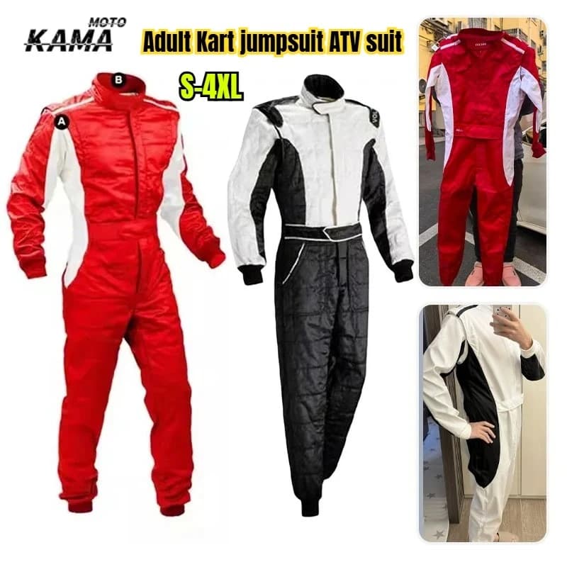 Tuta da Corsa per Adulti, Tuta per Kart Fuoristrada, Tuta Traspirante Estiva per Drifting, Tuta da Moto, Giacca da Corsa per Moto