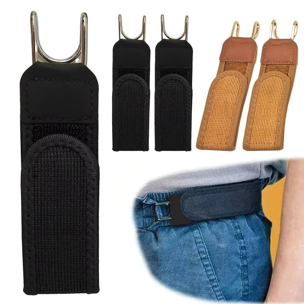 Cintura elastica regolabile con velcro da 2 pezzi per uomo, comodo gancio per cintura con design con fibbia in vita, cintura casual perfetta come regalo