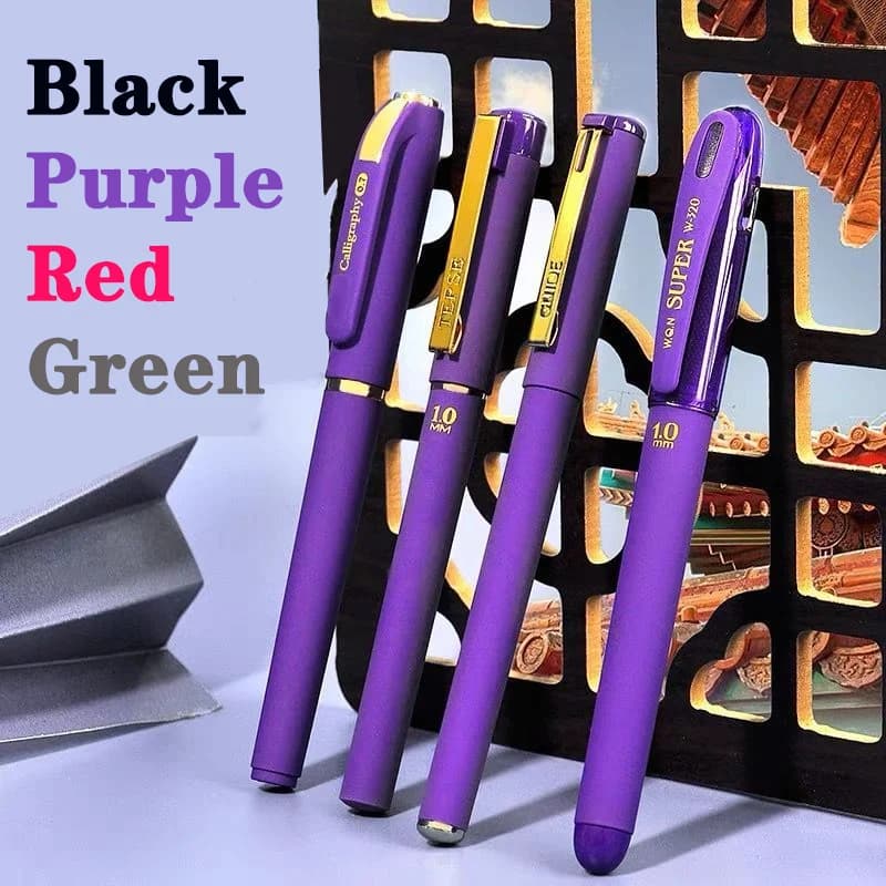 4pcs/Set Large Capacity Neutral Pen Black Blue Purple Green Red Ink 0.7mm Pen Carbon Calligraphy Teacher Business Signature