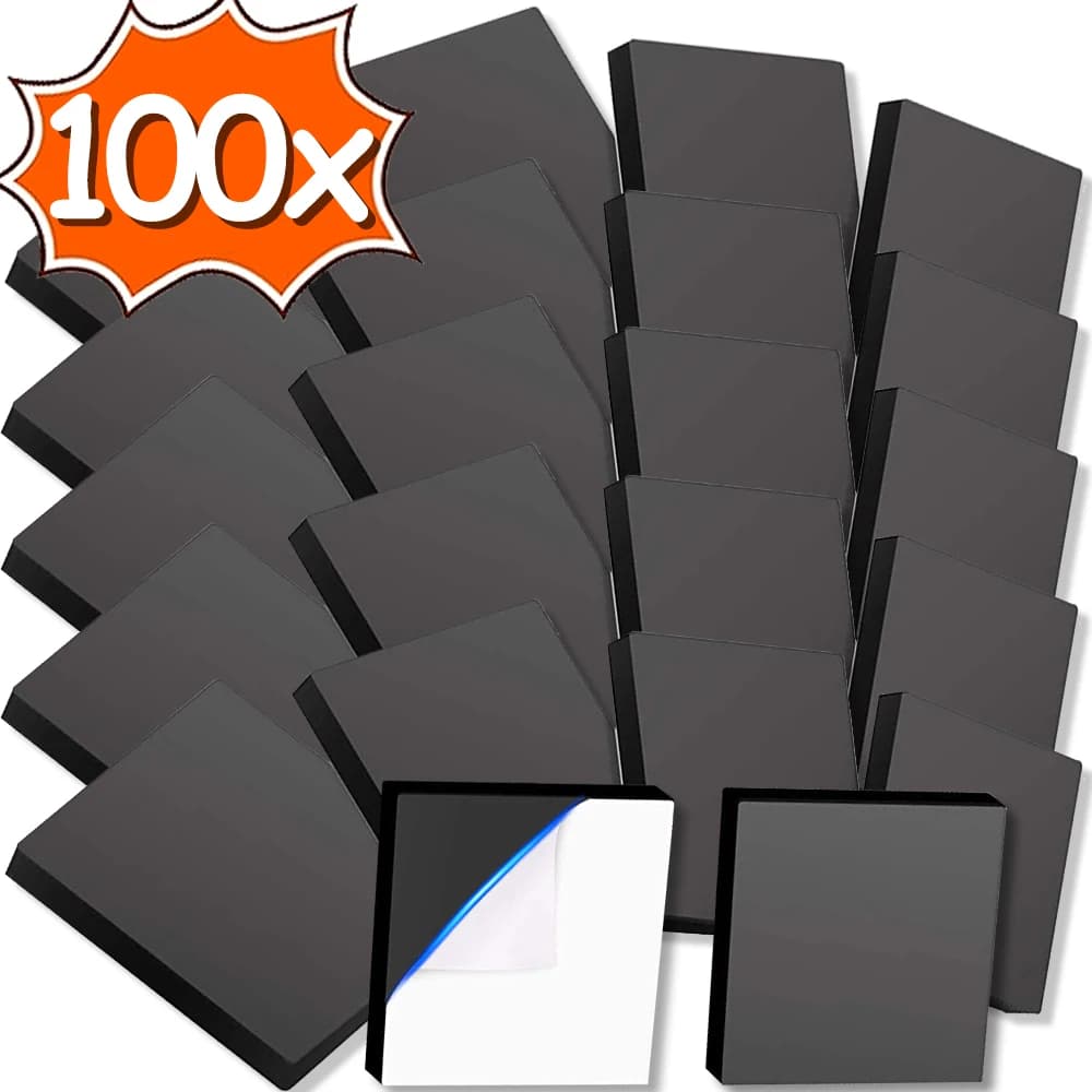 Magneti autoadesivi quadrati magnetici da 100/50 pezzi foglio magnetico morbido adesivo flessibile per adesivi per ufficio frigorifero per uso domestico