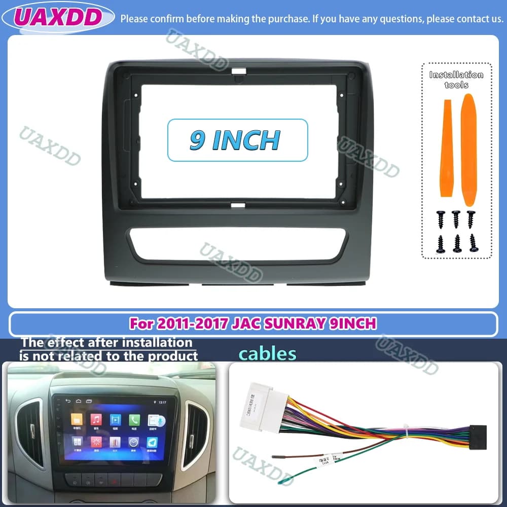 Panneau Facade Navigation GPS Audio Voiture Cadre En Plastique Stereo for 2011-2017 JAC SUNRAY 9INCH 2Din Kit Panel Center Radio