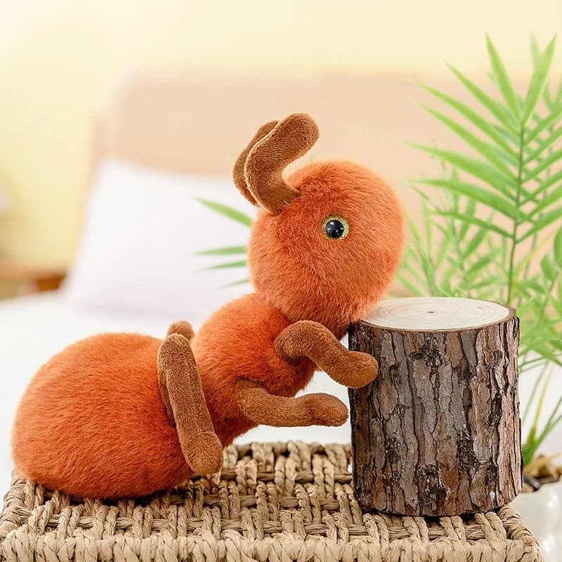 Peluche formica carina da 20 cm, morbido peluche Kawaii squishy, regalo educativo unico per bambini e amanti degli insetti, insolito da collezione