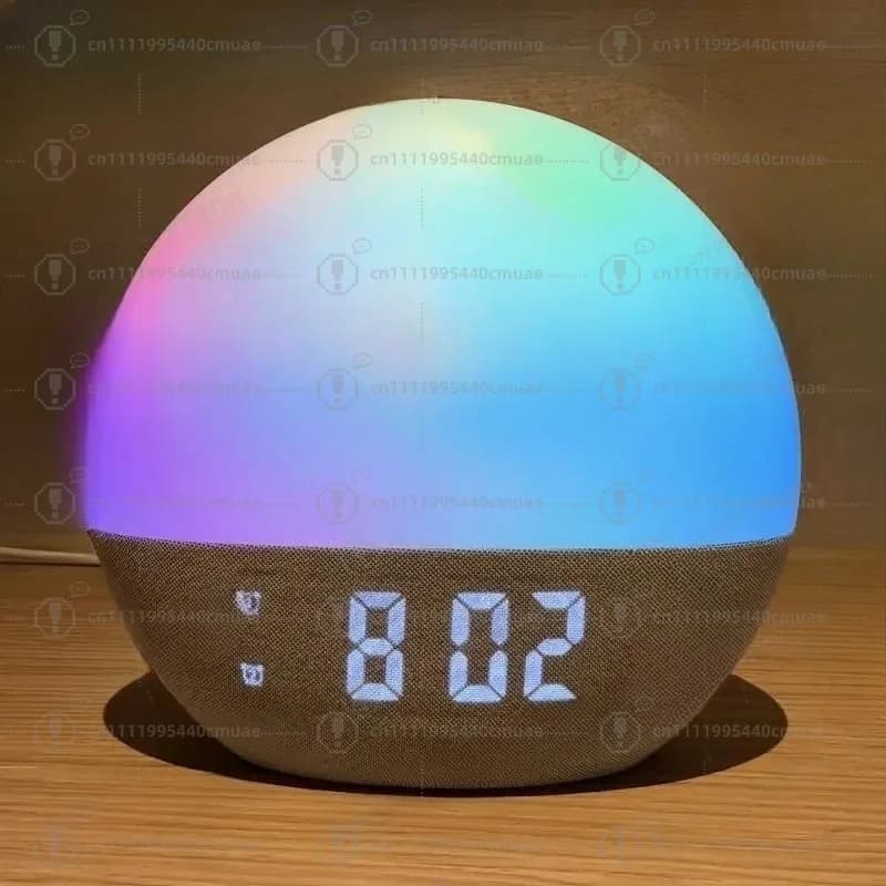 All-in-One Bedside Sleep Assistant - Sunrise Alarm, FM Radio, White Noise & Color Ambient Light for Soothing Nights