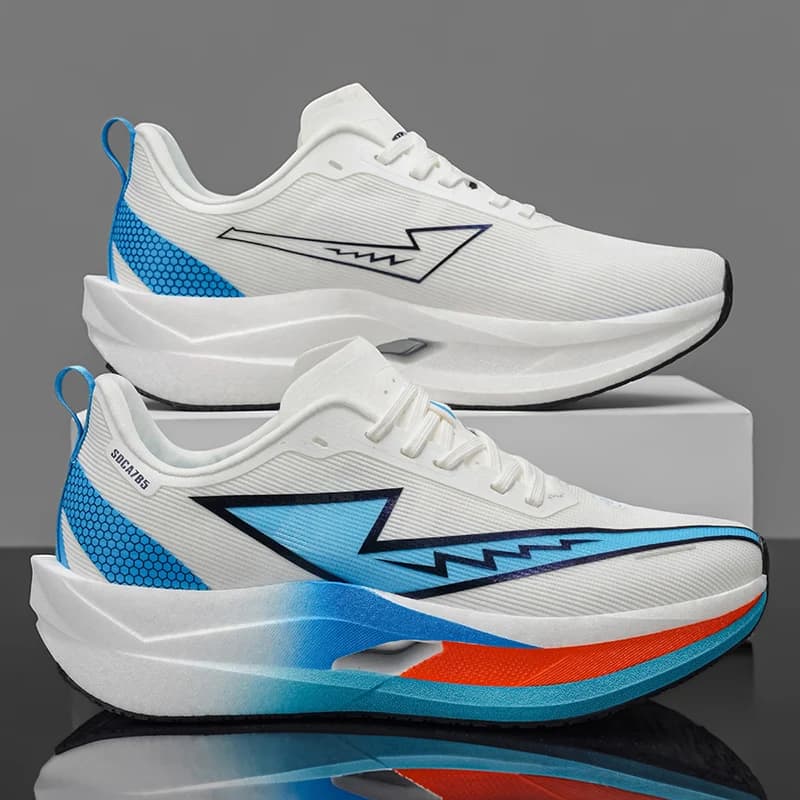 Men's casual sports shoes, professional marathon running shoes with carbon plate shock absorption, suitable for gym, track and field, and everyday sports occasions, minimalist style