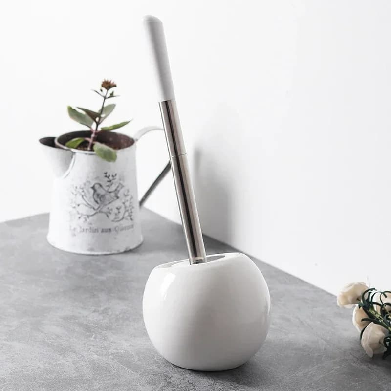Scopino per WC in ceramica creativa Supporto da pavimento Spazzole per pulizia pratiche Accessori per il bagno Strumento pulito con base