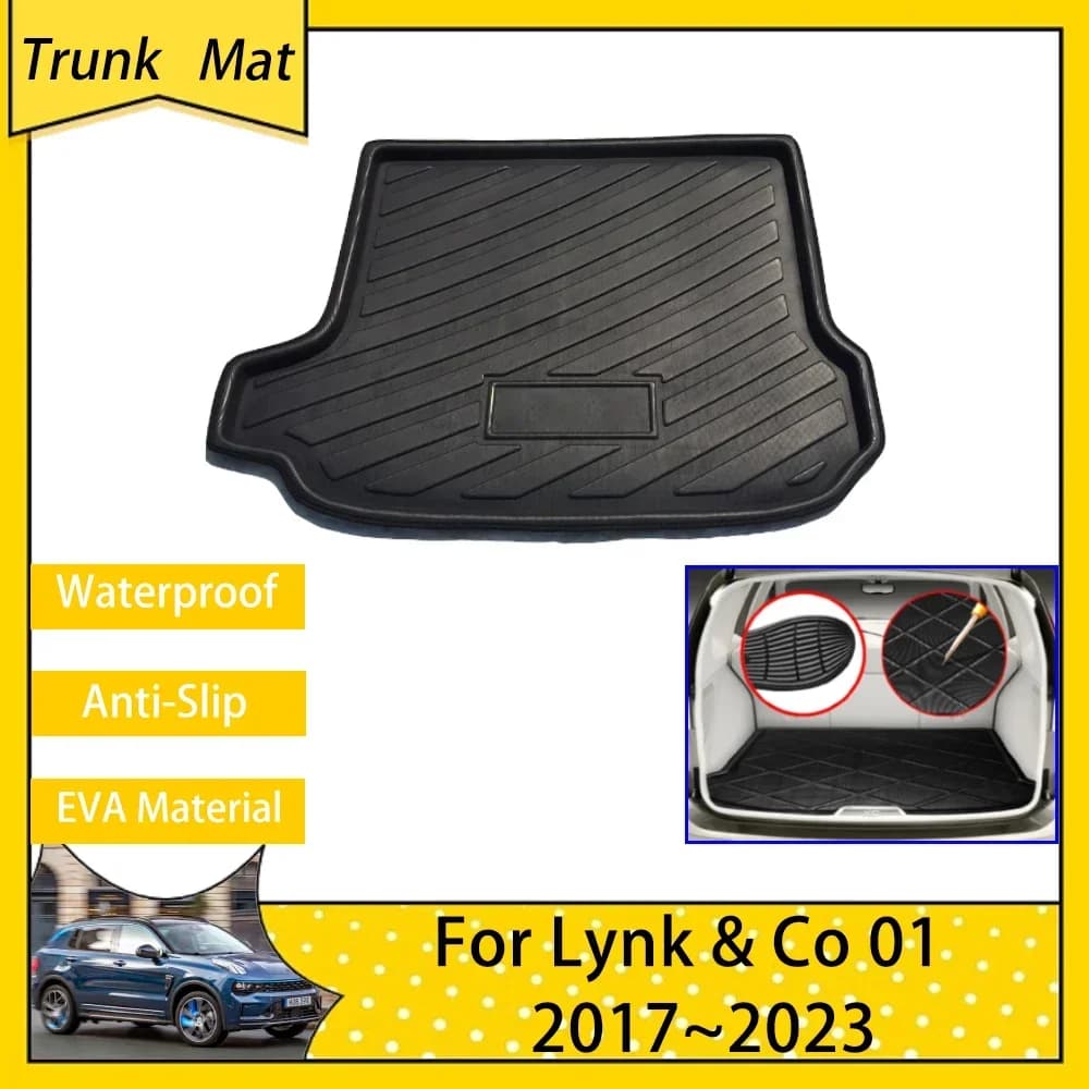 Scatola di carico del bagagliaio posteriore per Lynk & Co 01 CX11 2017 ~ 2023 Tappetini per bagagliaio di un'auto Accessori Pad per bagagli Tappeto protettivo in EVA per interni 2021 2022