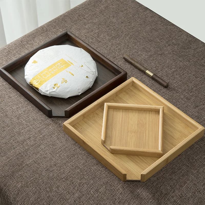 1pc Bamboo Tea Evaluation Box Knife Needle Tea Prying Tray Pu Erh Tea Distribution Tray Cake Display Tray