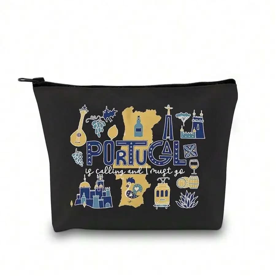 Portugal Travel Makeup Bag Is Calling I Must Go Vacation Gift Bachelorette Party